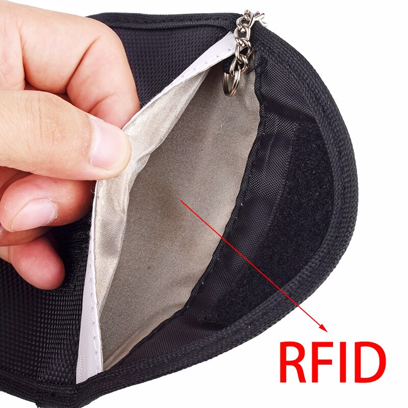 RFID Signal Blocking Credit Card Holder wallet waterproof Oxford Car Key chain wallets Velcro Card Holder Wrap Coin Purse