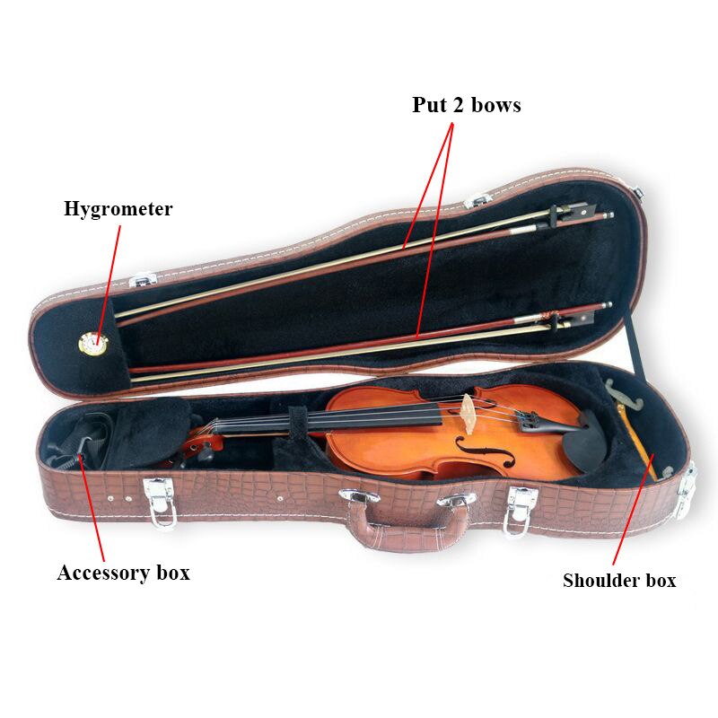 4/4 violine fallen Violine Holz Kasten Dreieck Harte Kasten lagerung Kasten Mit hygrometer