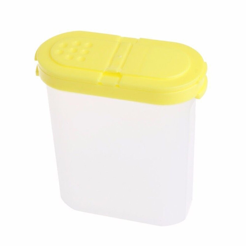 1Pcs Plastic Spice Dubbele Potten Fles Rack Shaker Voor Kruiden Kruiderij Suiker Zout Keuken Spice Gereedschap 250Ml: yellow