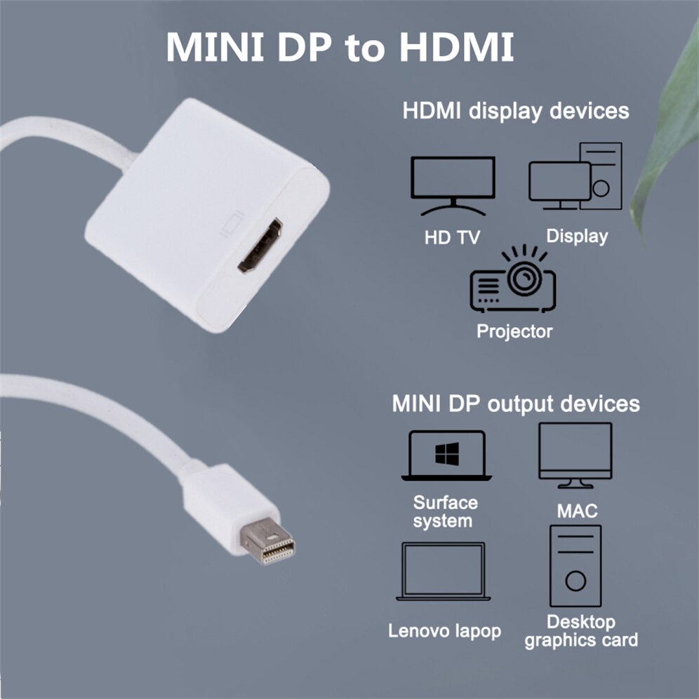 Grwibeou 3 w 1 Mini DP DisplayPort na HDMI VGA DVI Adapter Mini DP konwerter kabla dla MacBook Pro Air Mini DisplayPort