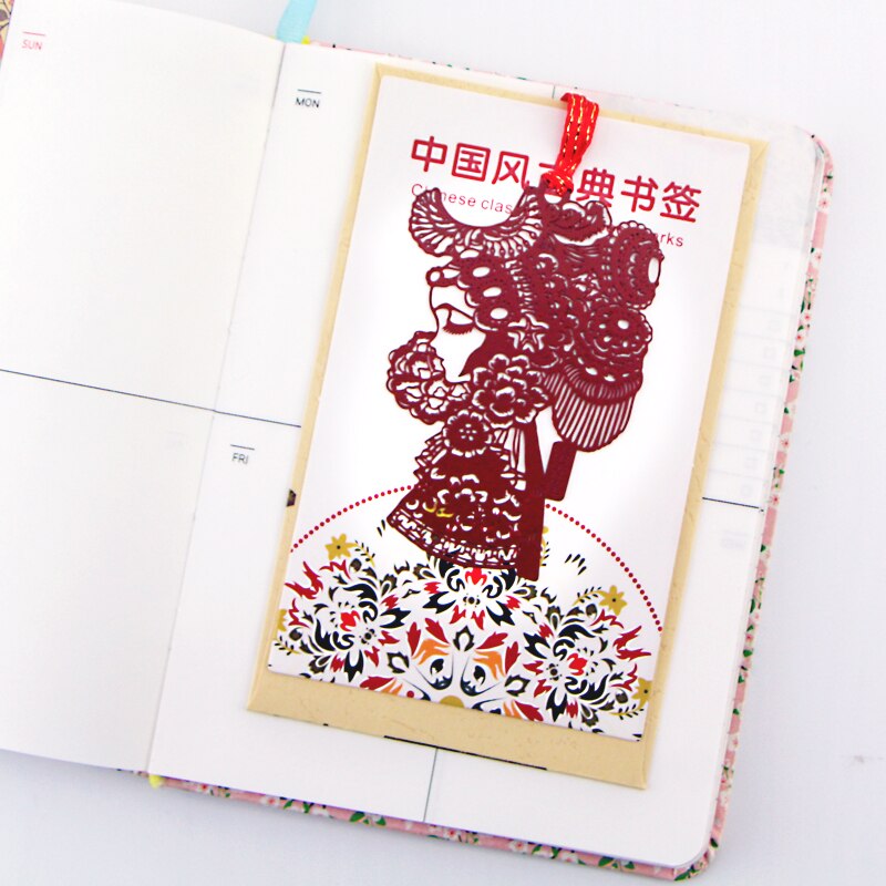 4PCS/LOT Chinese Traditional Classical Style Bookmark Peking Opera Facial Masks Metal Bookmarks Souvenir