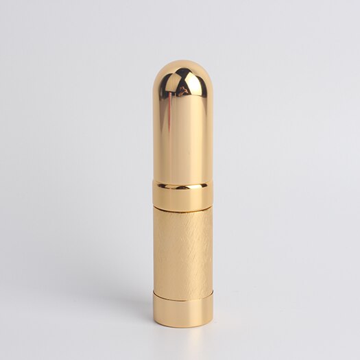 1 stk metal kugle parfume underflaske kosmetisk sprayflaske let bærbar læbestift form skridsikkert mønster tom flaske: Guld
