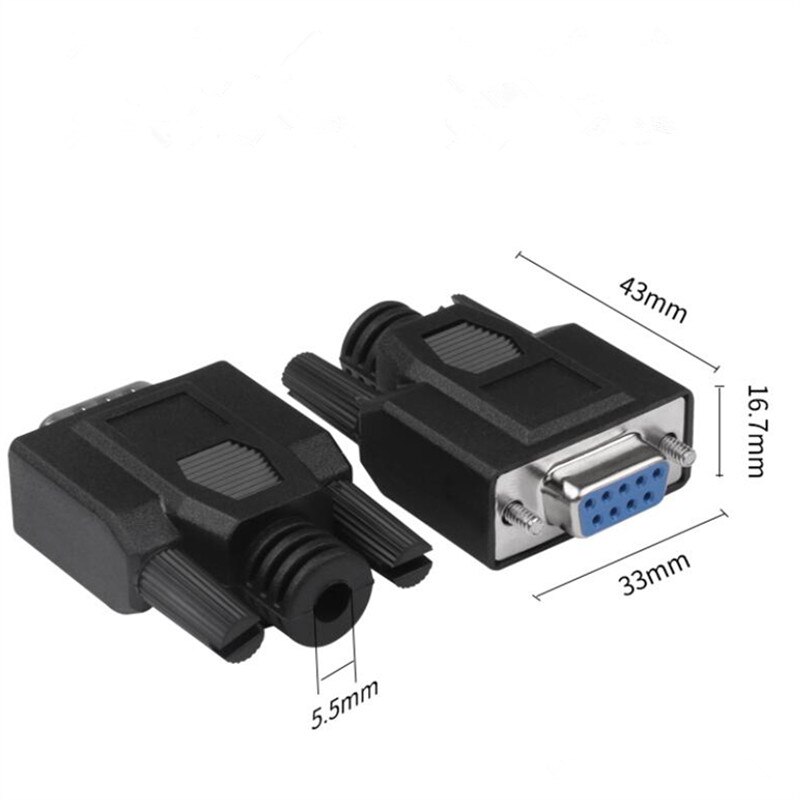 Connecteur sans soudure 9 broches DB9 pour femmes et hommes RS232, connecteur sans soudure