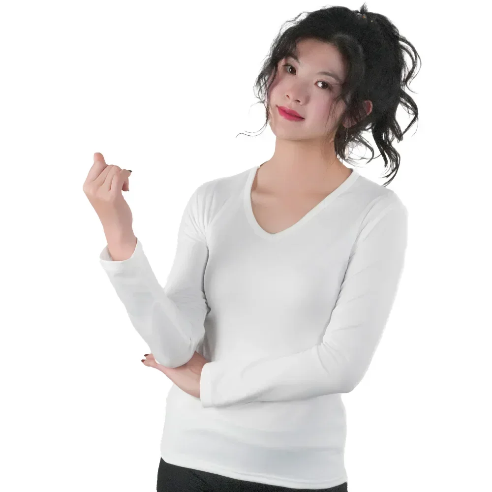 Sexy camisa feminina manga longa estilo coreano magro básico undershirt alta estiramento tshirt topo das mulheres roupas t camisa feminina: M / Azul