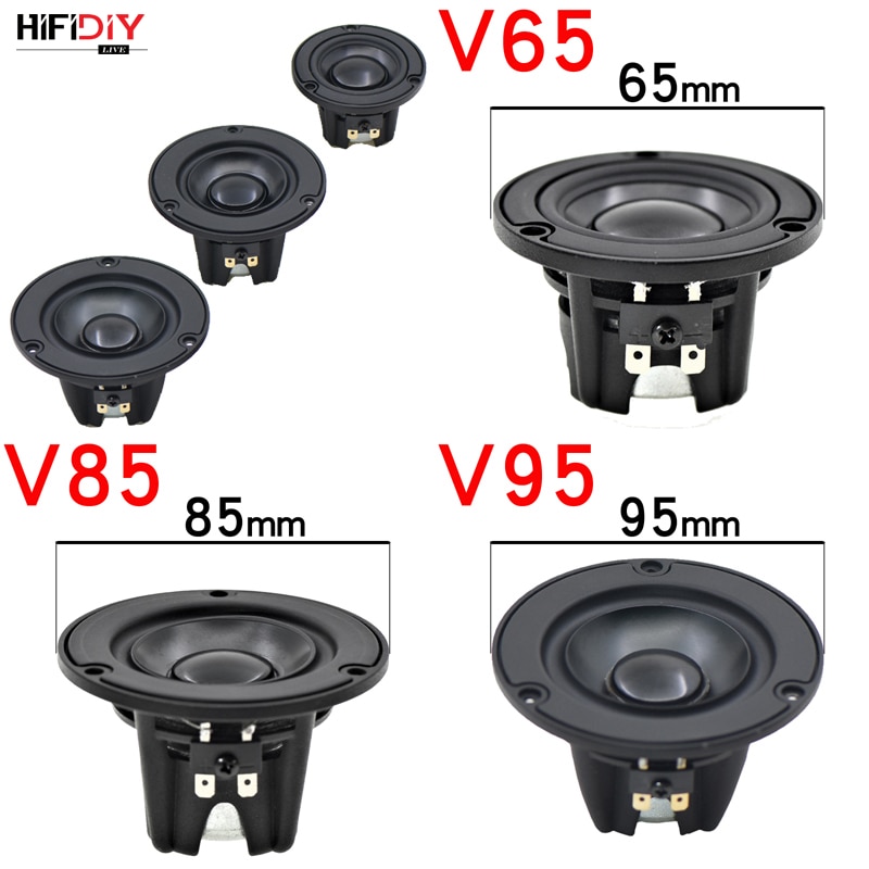 Hifibricolage bassin en aluminium Hi-Fi 2 3 3.5 pouces 65mm unité de haut-parleur haute fréquence 4OHM 20W haut-parleur de basse Alto V65/85/95mm