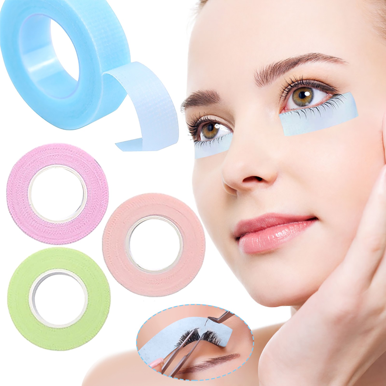 1Rolls Valse Wimpers Extension Tape Professionele Anti-Allergie Ademend Micropore Stof Wimpers Enten Gereedschap 4 Kleur