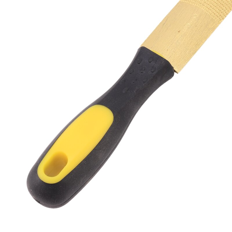 5Pcs Golden Tapered Hout Rasp Met Rubberen Handvat-Bastard Bestand Rasp Cut File Voor Houtsnijwerk (4/6/8/10/12 Inch)