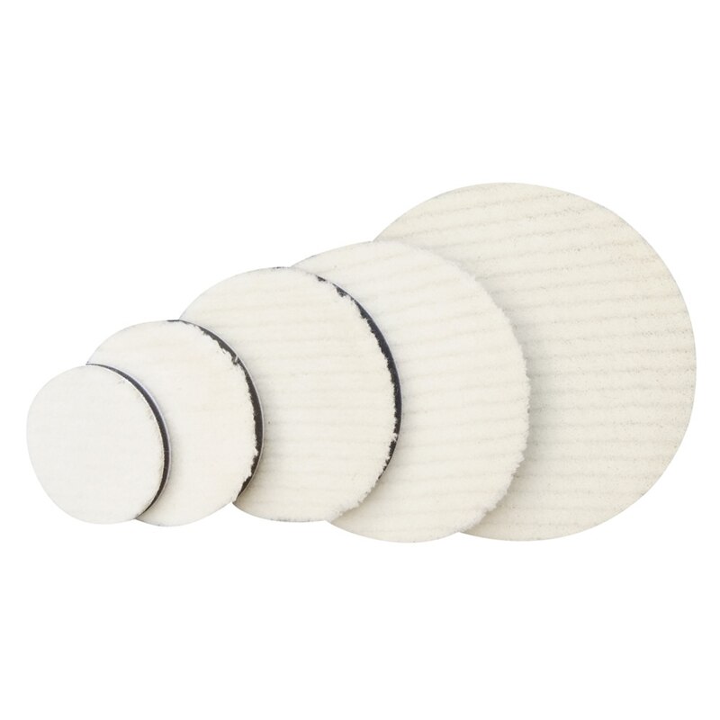 4 de Lana Tampones Para Pulir Cera autoadhesiva Pulido Placa Redonda de Lana Disco de Pulido Rueda de pulido Pad Pulidores de automoción-estilo