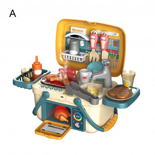 Children Simulation Food Cooking Color Changing Barbecue Kitchen Play House Toy: A