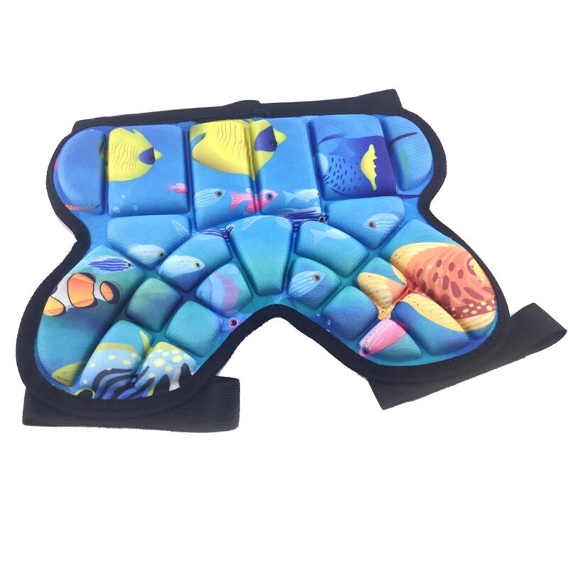 Kids foam hip pad lovely cute cartoon sponge protective pads for skating skiing boys girls hip protection fall proof wearing: blue