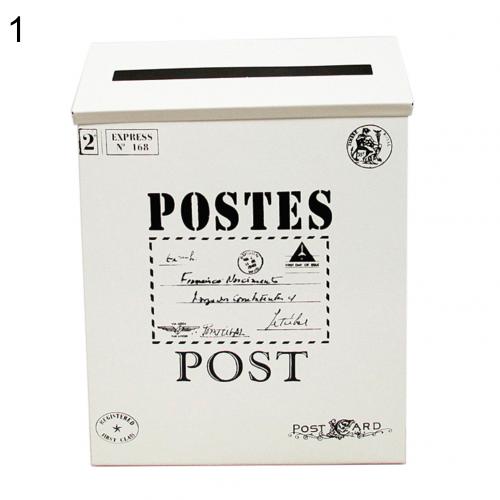 Retro metall vegghengt postkasse bøtte avis postkasse post hage dekor: 1