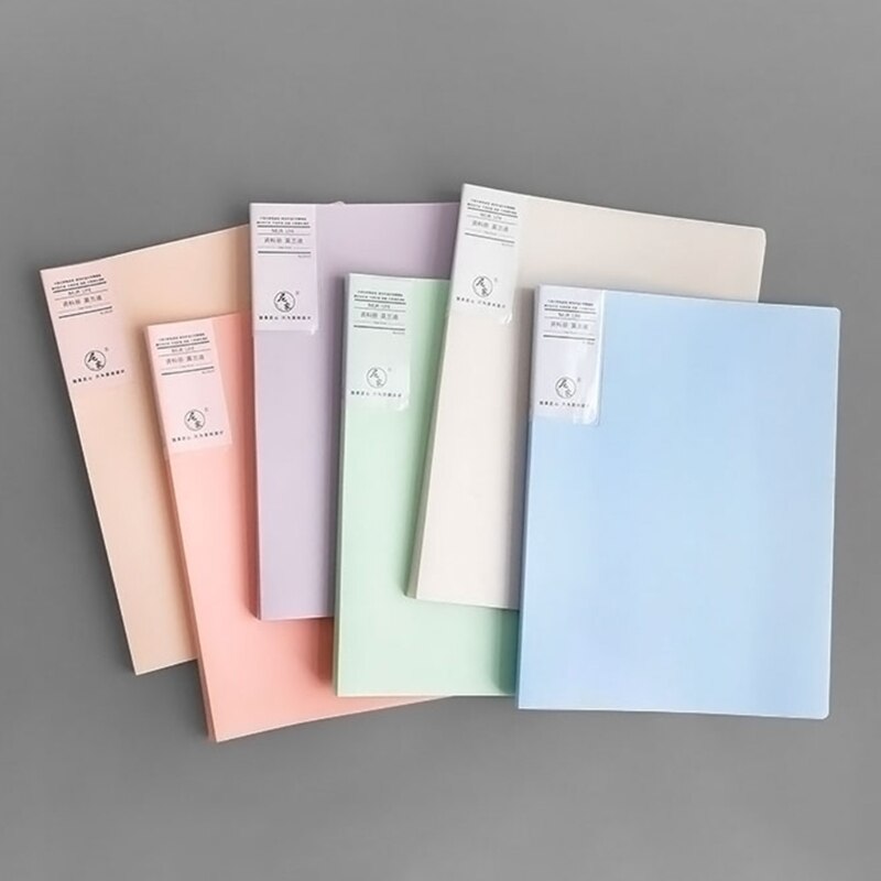 Morandi A4 File Bag 60 Pages Data Book Large Capacity Files Folder Information Booklet Stationery Office School Supplies