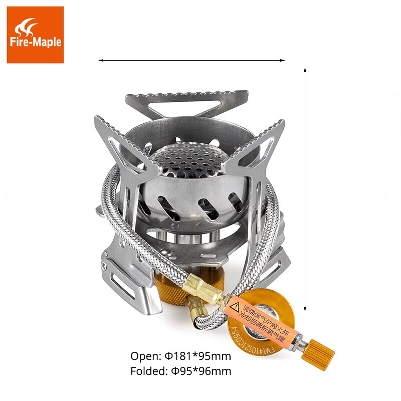 Fuoco acero A gas Bruciatore di Accensione Fornello Da Campeggio Antivento gas Da Cucina tutto'aperto Escursione di Campeggio Propano Stufa in Acciaio Inox FMS-121