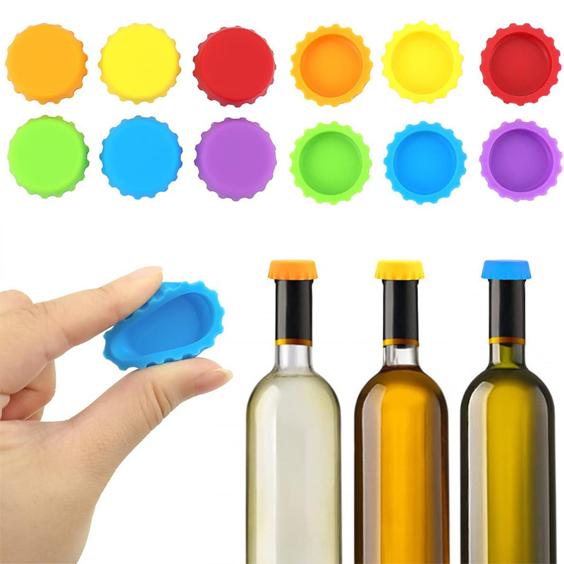 Tapa de botella de cerveza de silicona, cubierta conservante, tapa de botella, vinagre, corctel de soja, 3cm, tapón de vino, accesorios de Bar, 2/6/12 Uds.