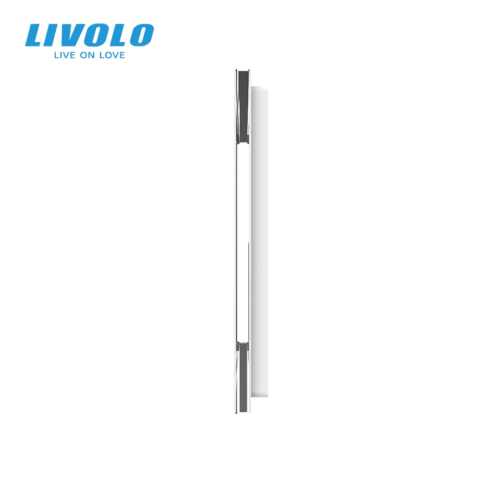 Livolo luksus hvitt perlekrystallglass , 151mm*80mm,  eu standard, dobbelt glasspanel, vl -c7-c1/c1-11 (4 farger)