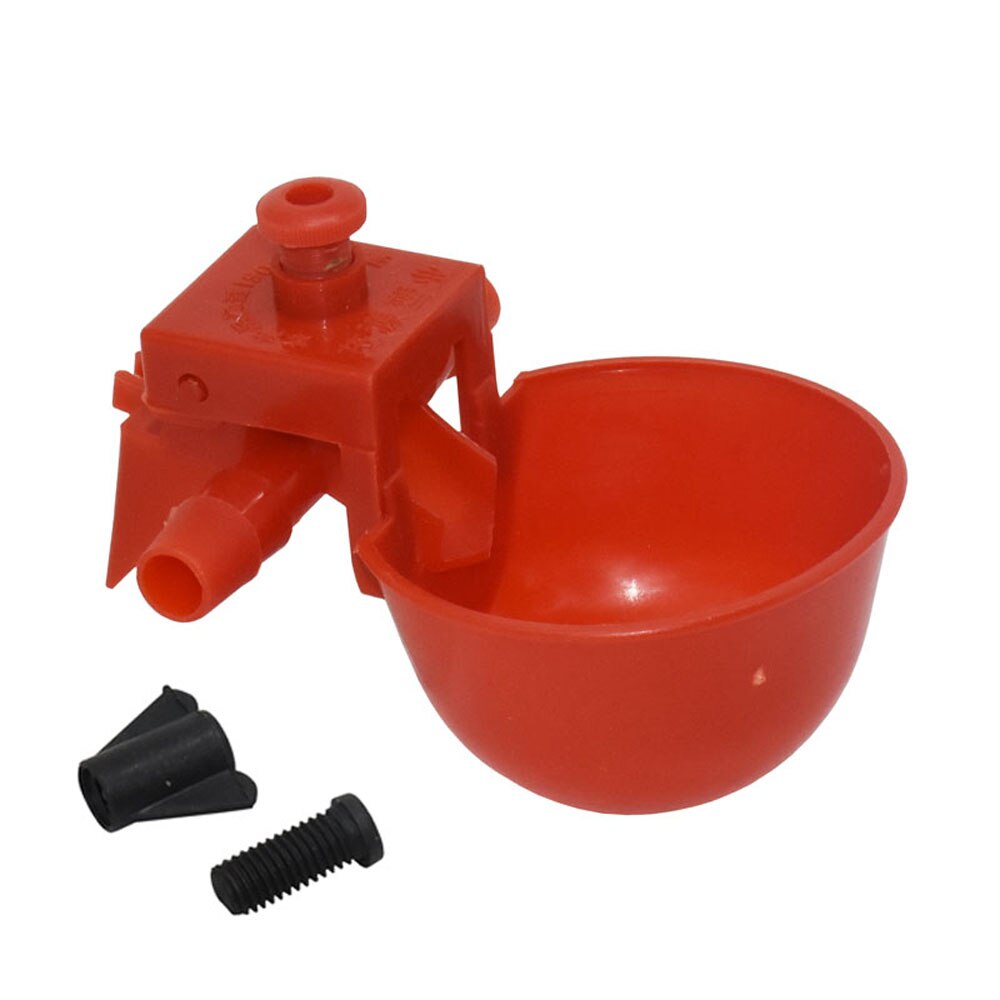 50 Sets 10 MM Red Quail Waterer Animal Feeders Automatic Bird Coop Feed Poultry Chicken Fowl Drinker Water Drinking Cups