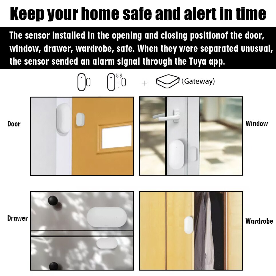 Zigbee smart home trådløs intelligent bevægelig gateway hub, menneskelig krop sensor, dør vindue sensor, temperatur fugtighed sensor