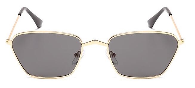 Classic Small Frame Cat Eye Sunglasses Women/Men Brand Alloy Mirror Sun Glasses Vintage Modis Oculos: gold gray