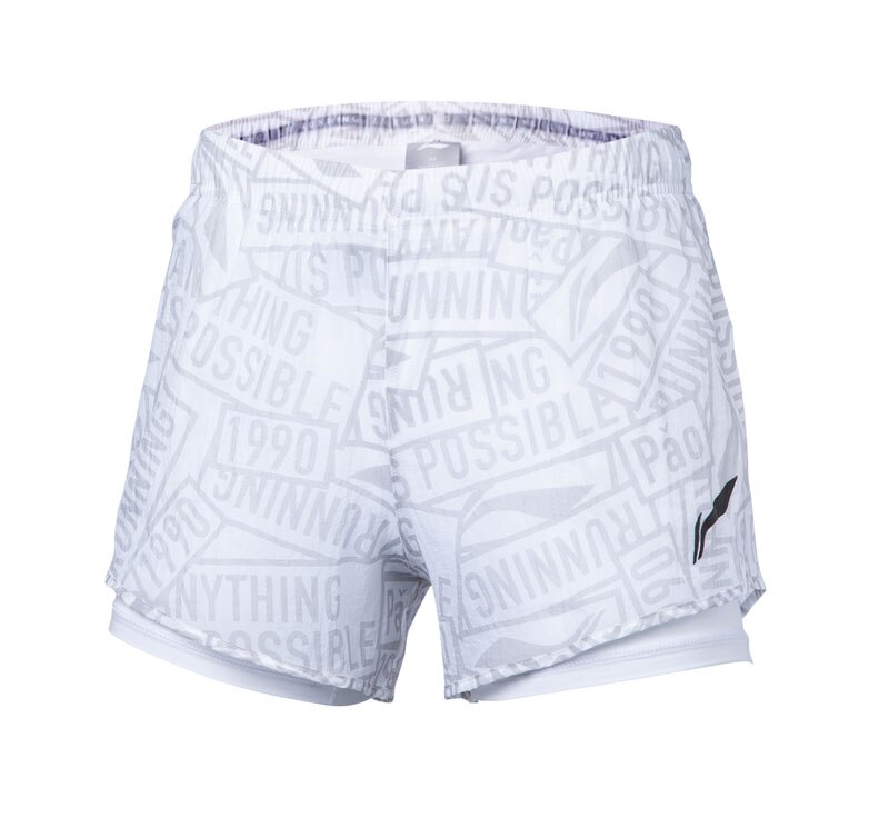 Li-Ning Vrouwen Atletiekbaan Shorts Losse Op Proof Smart Waterafstotend 100% Nylon Voering Li Ning Sport Bodems AKSQ022: AKSQ022-4M / L