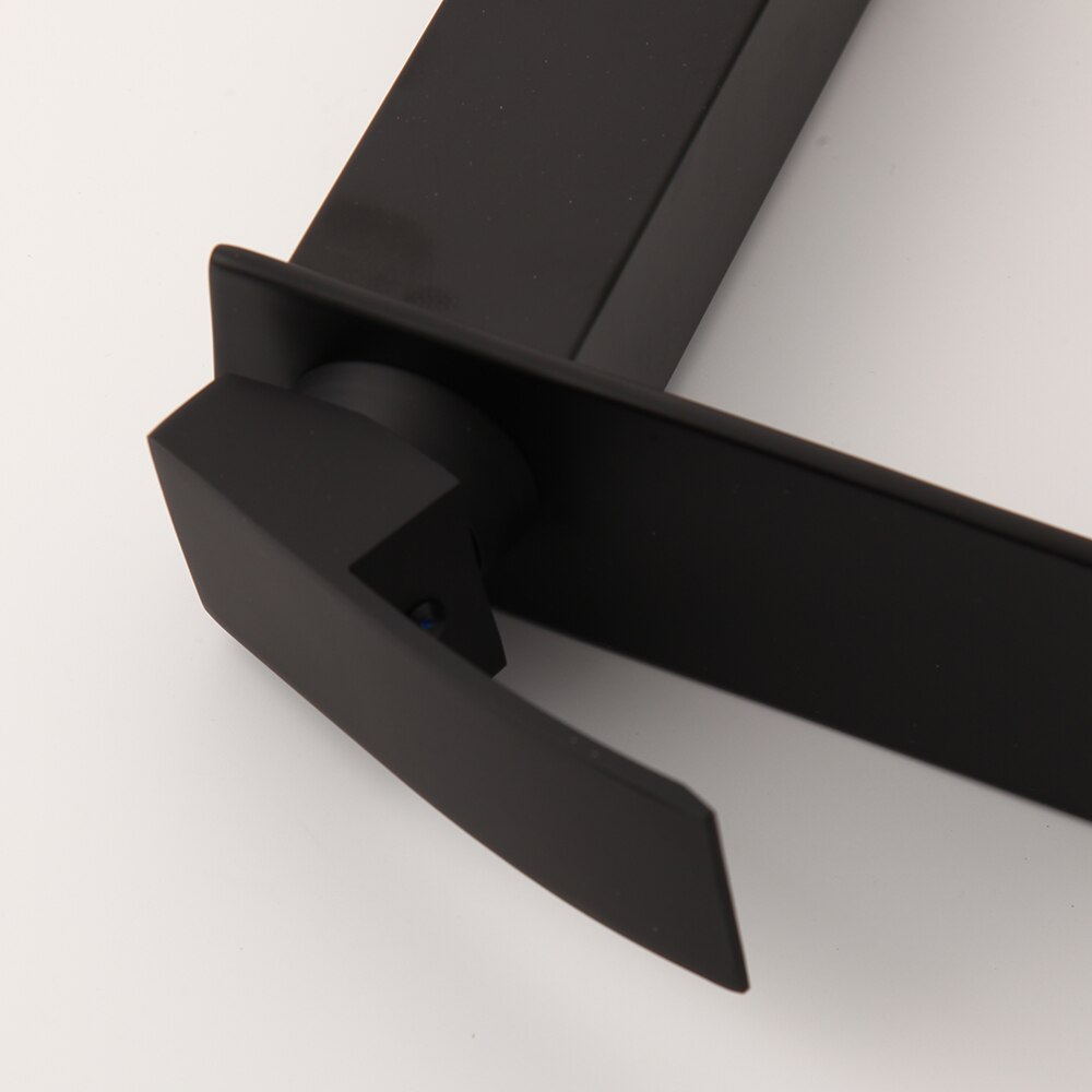 Matte Zwarte Badkamer Wastafel Kraan Rvs Wastafel Sink Mengkraan Waterval Uitloop Badrandcombinaties & Cold Mixer kraan