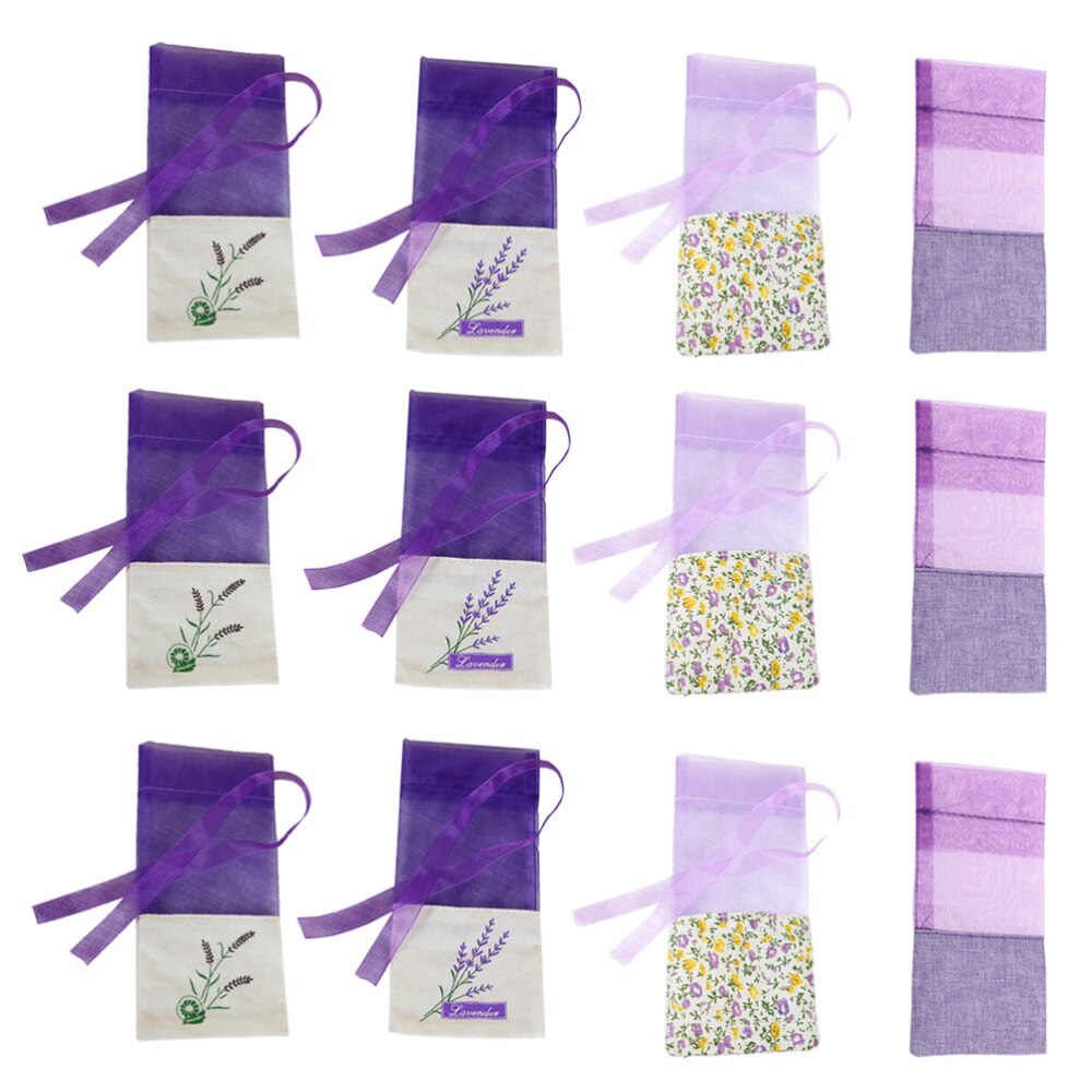 10pcs Floral Printing Lavender Bags Empty Fragrance Pouch Sachets Bag for Relaxing Sleeping Light Purple: As Shown 2