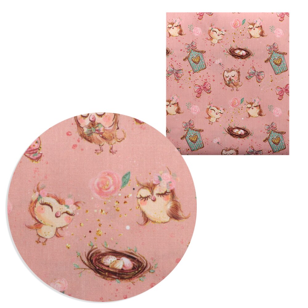 Tissu en coton Polyester Patchwork hibou hérisson, pour enfants, tissu de couture, matériel de couture, bricolage, c13623: 1073185001