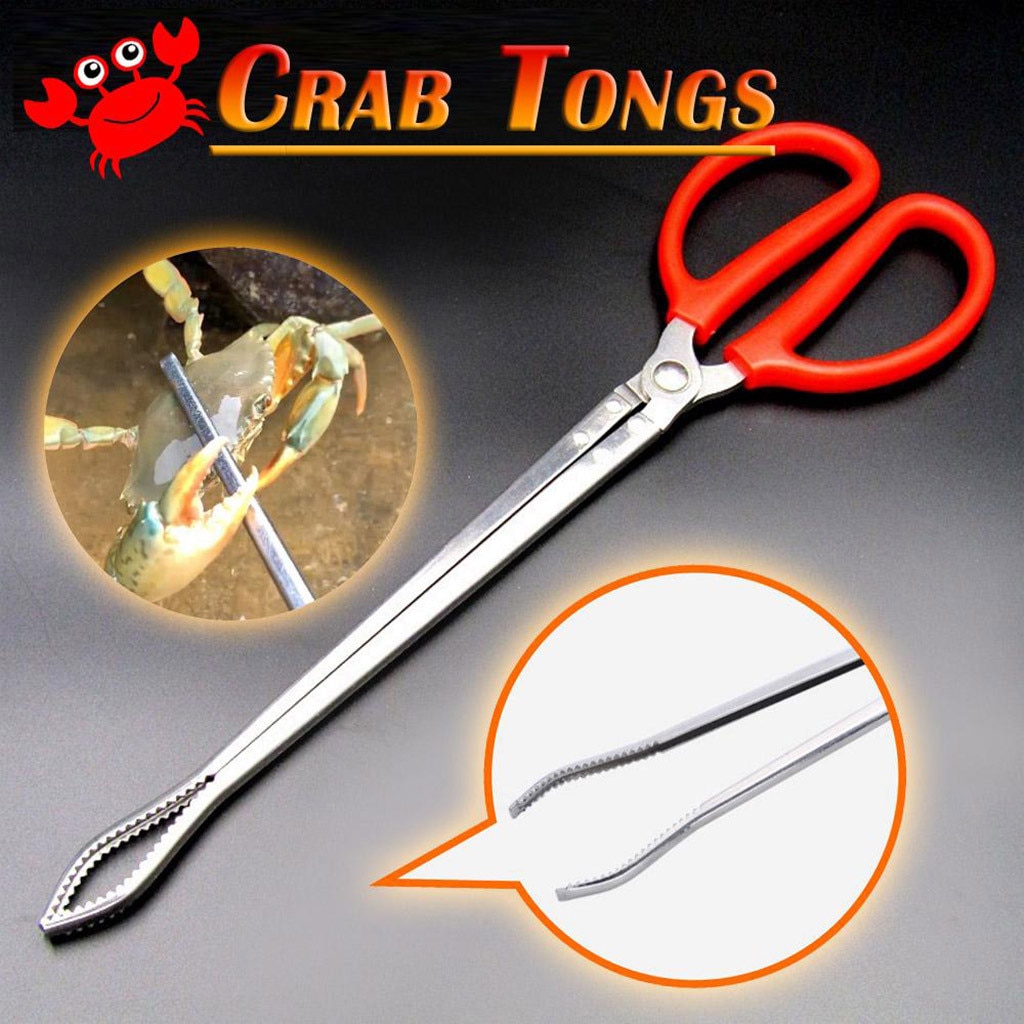 Versterkte Zee Krab Tang Artefact Multifunctionele Rvs Anti-Slip Clip Octopus Eels Vangen Tool Keuken Accessoires