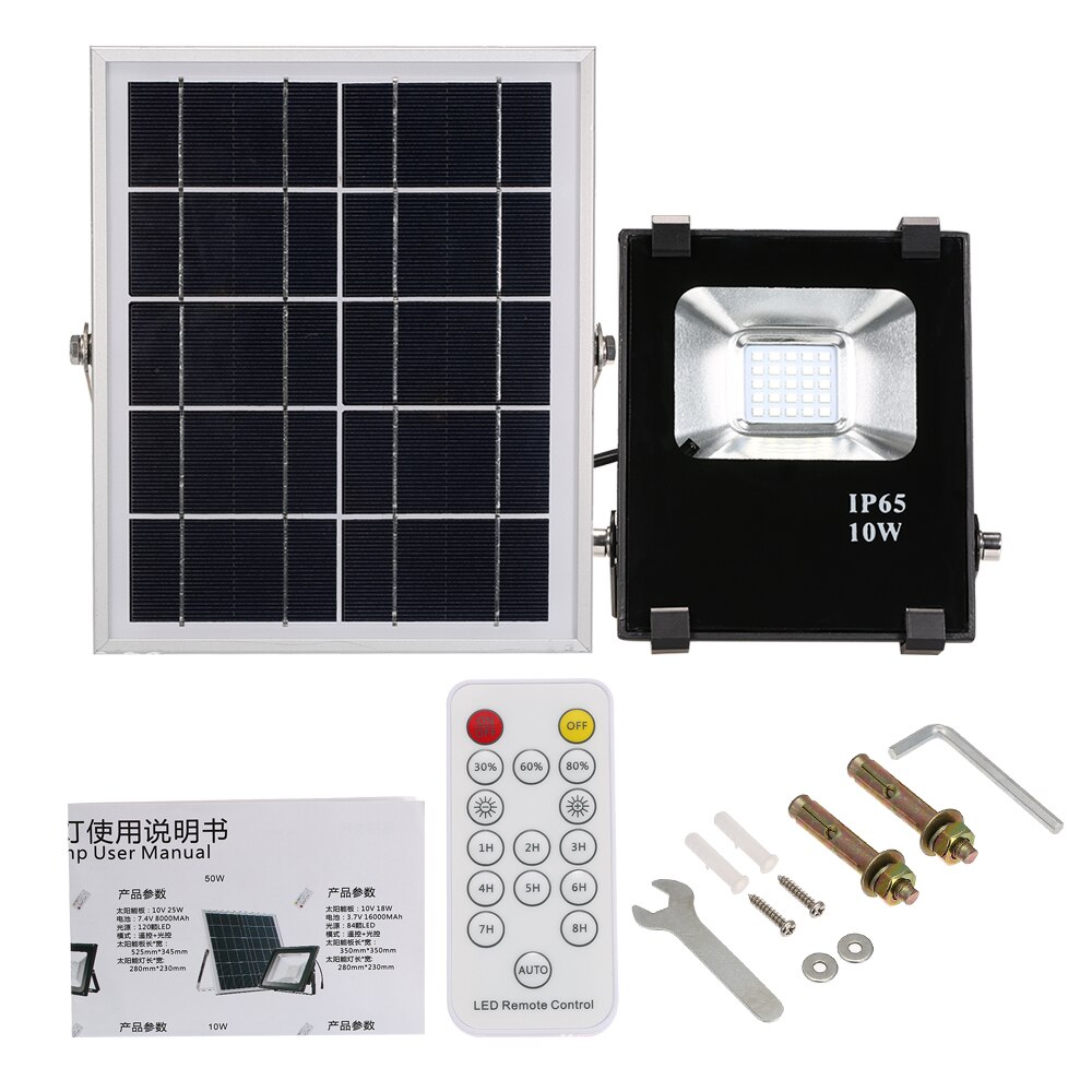 Solar Lights with Remote Control 25 LED Wireless Waterproof Outdoor Flood Lights 5V 5W Solar Panel for Garden Pathway Driveway