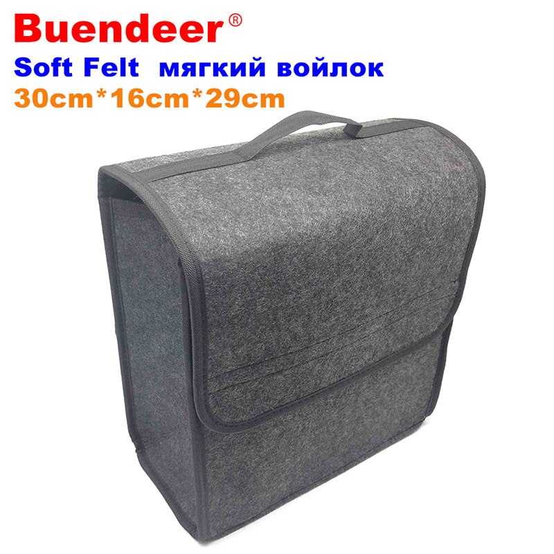 Buendeer auto kofferbak organizer zachte vilt opvouwbare opbergdoos brandwerende organizer auto opbergzak auto opberggereedschap: 30-16-29cm