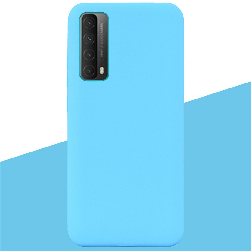 Für Huawei P smart Fällen 6,67 Weiche Silikon Zurück Telefon Fall Für Huawei P Smart Bumper Schutz Funda shell Etui Taschen: 5 Sky Blue