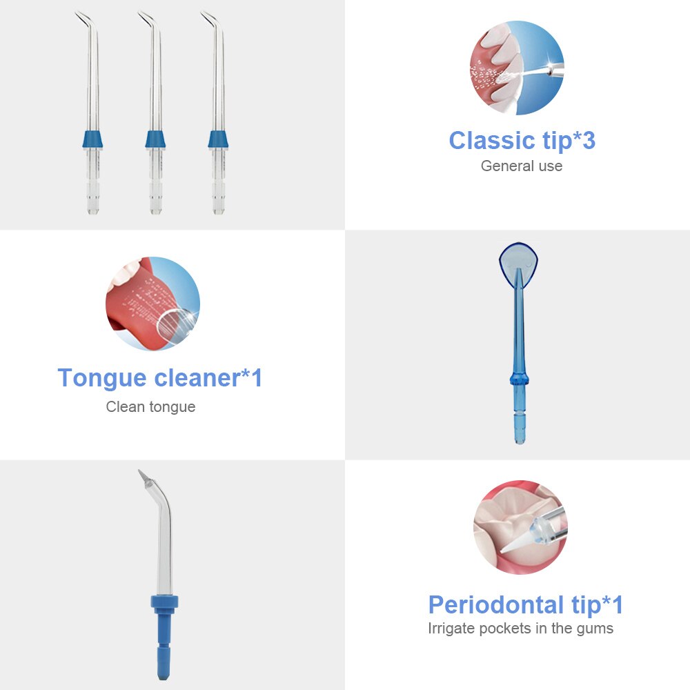 Waterpulse V300 Dental Flosser Oral Irrigation 800ml Oral Hygiene Water Floss For Family Daily Oral Care 5 Jets