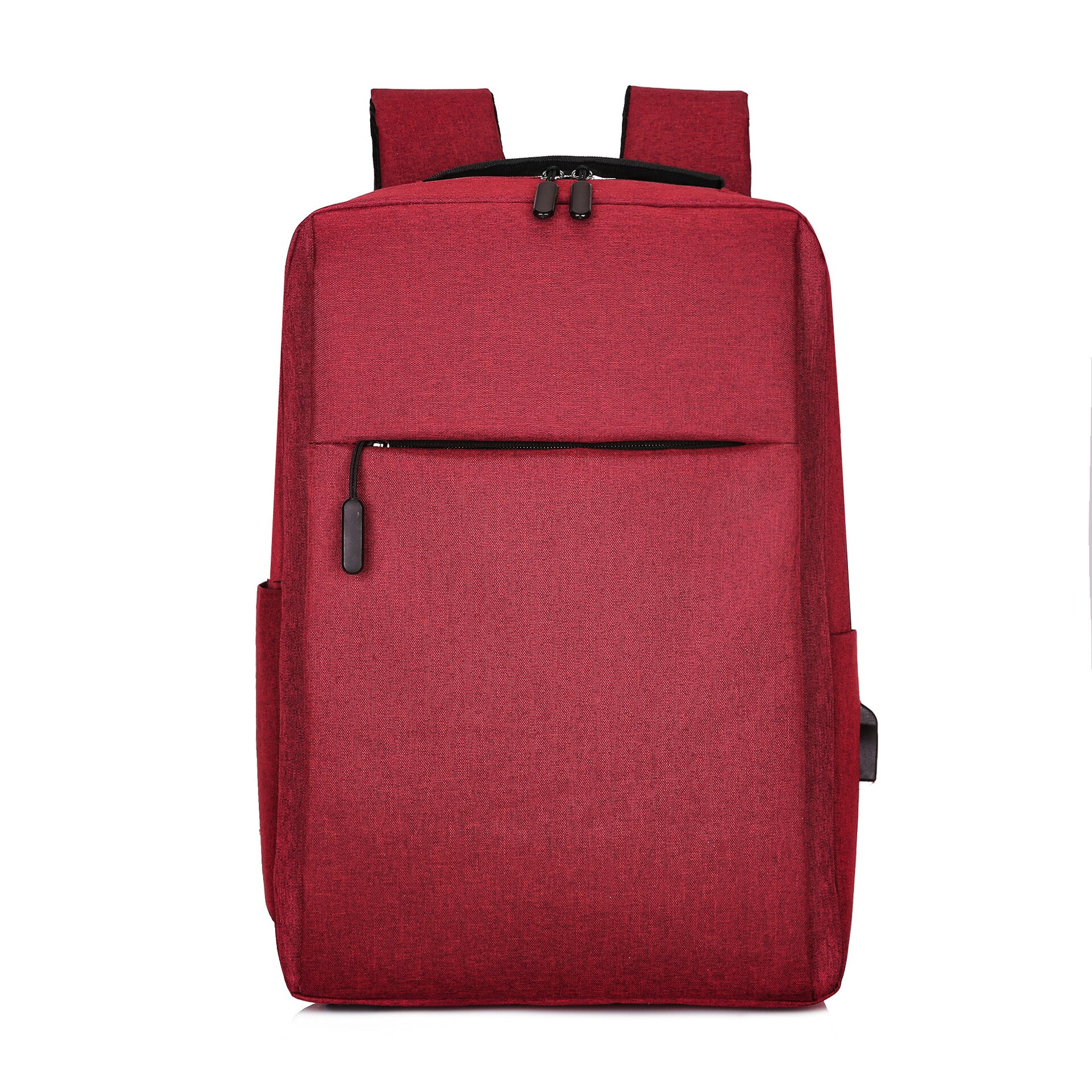 Custom Millet Backpack Usb Charging Leisure Business Computer Bag Student Bag: Burgundy