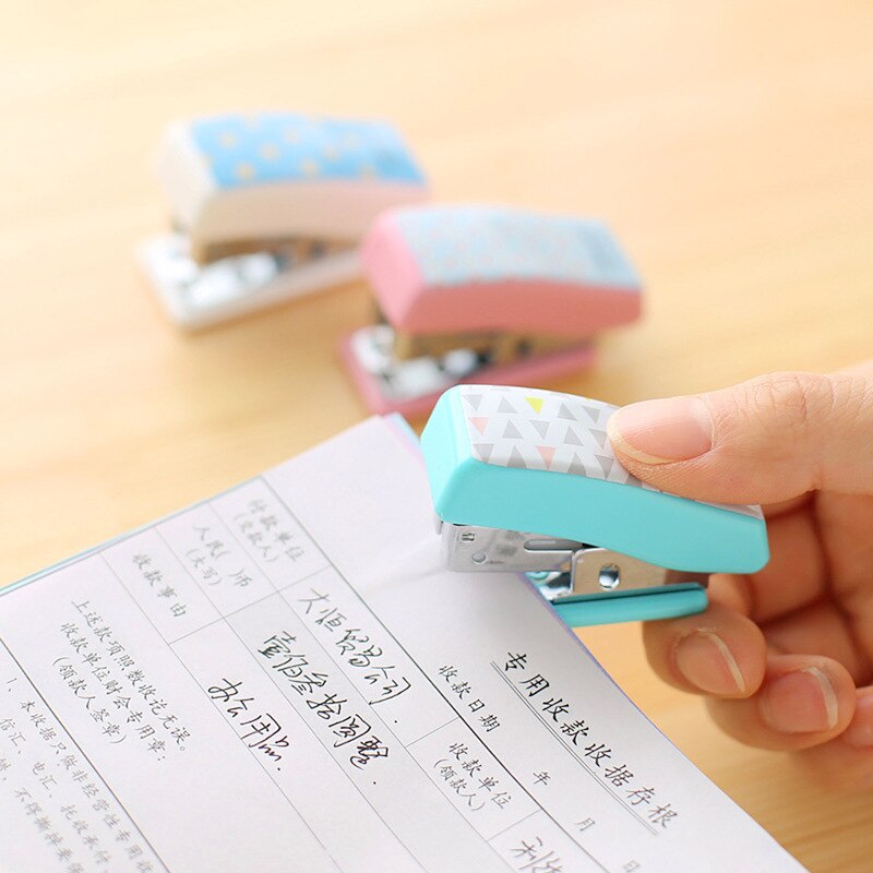 Mini stapler Set + No.10 staples office supplies stationery paper clip binding binder binder
