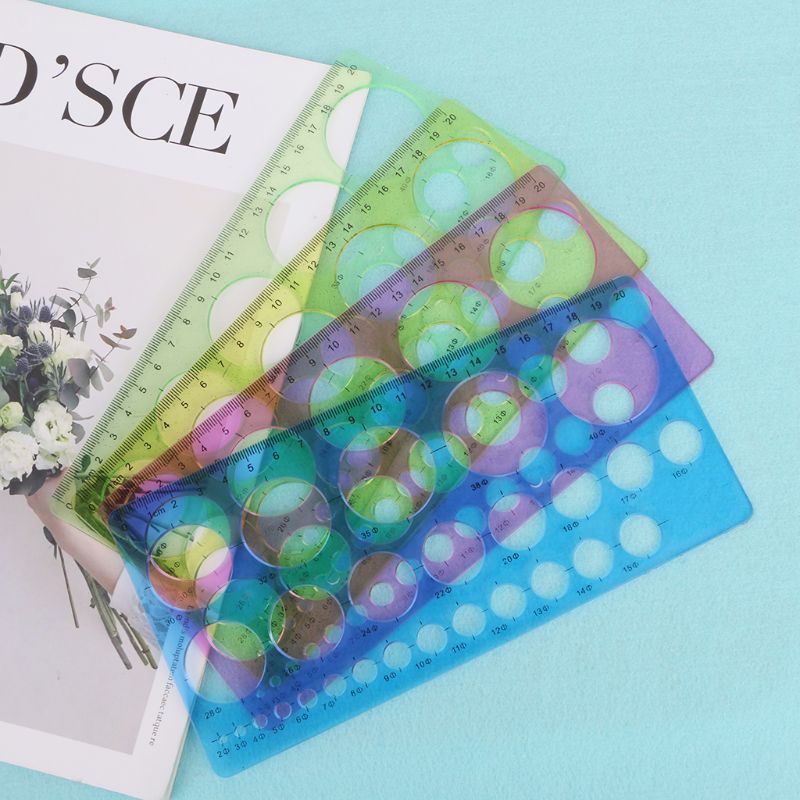 1PC plastikowe koła geometryczny szablon linijka wzornik narzędzie robić rysowania przybory piśmiennicze dla uczniów Q6rocznie