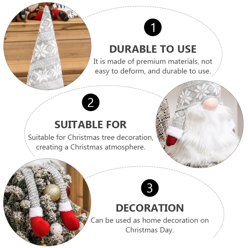 1Pc Christmas Ornament Funny Christmas Tree Topper Christmas Decor Christmas Doll Christmas Tree Topper for Party Xmas Tabletop