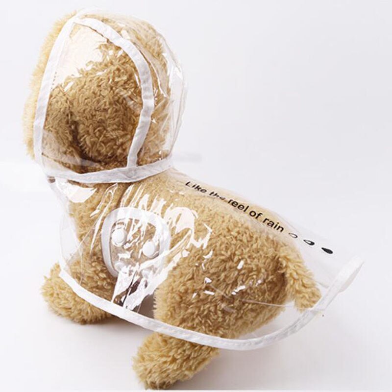 Haustier Hund Transparent Regenmantel Kleidung Welpen Mit Kapuze Regen Mantel Overall Welpen Regen Mantel Kostüme für Kleine Hunde Katzen Haustier Liefert: White / M