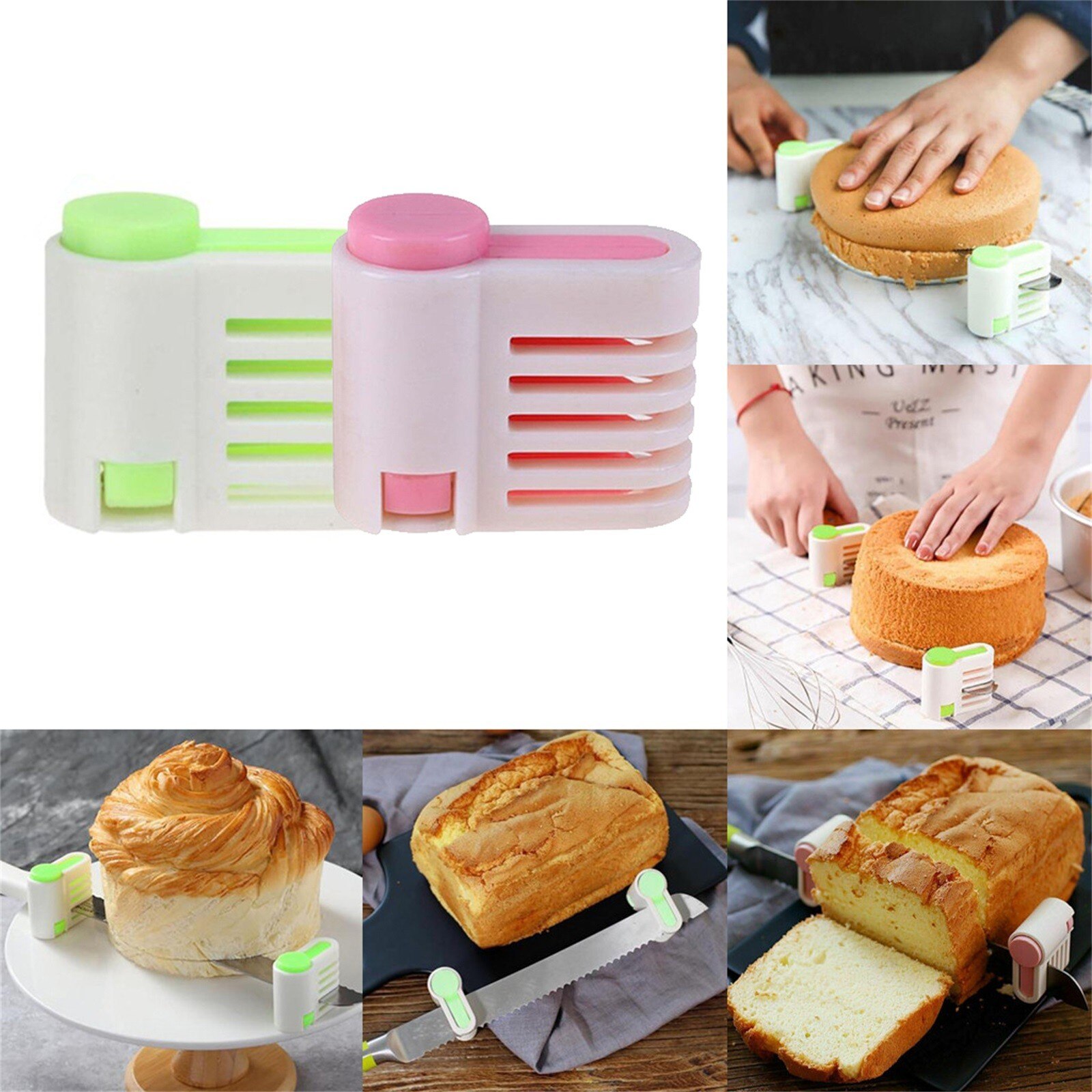 @2Pcs Even Cake Slicing Leveler Bread Cutter Durable Baking Kitchen Tools Cake cutting slicer layerer for cake accessories
