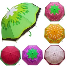 Fruit Kinderen Lange Paraplu Voor Creatieve Druif Kiwi Oranje Lange Steel Fruit Modellering Kinderen Paraplu Voor Jongens Meisjes