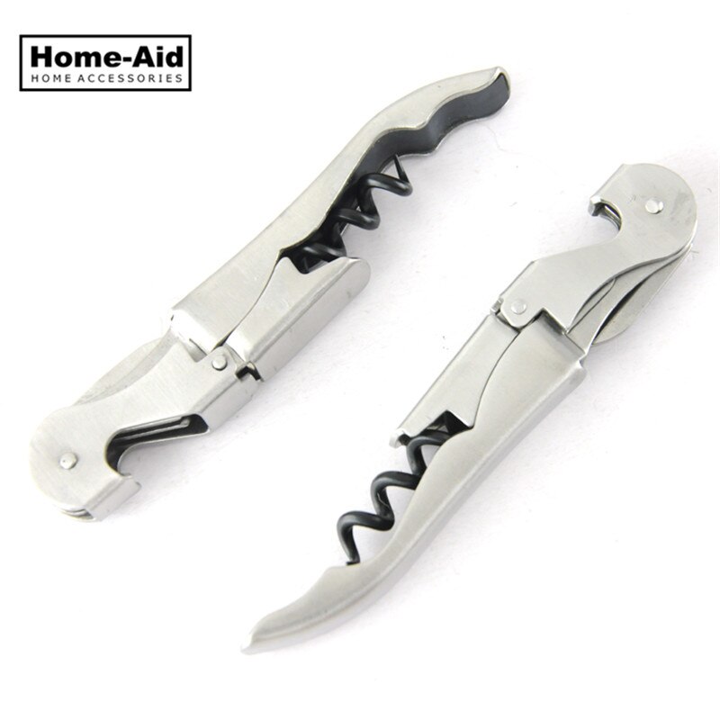 1Pc Roestvrij Plastic Wijn Schroef Corkscrew Opener Professionele Dubbele Scharnier Obers Wijn Fles Bier Cap Opener