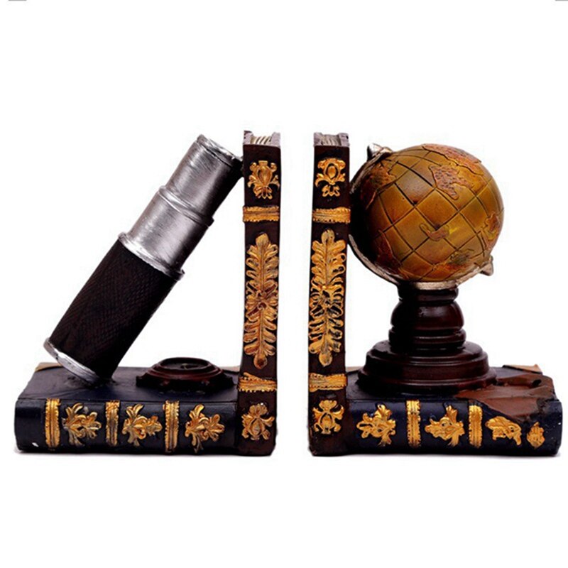 Retro Globe Boekensteunen Door Boekenplank Ambachtelijke Decoraties Kantoor Boek Stand Ornamenten: Default Title