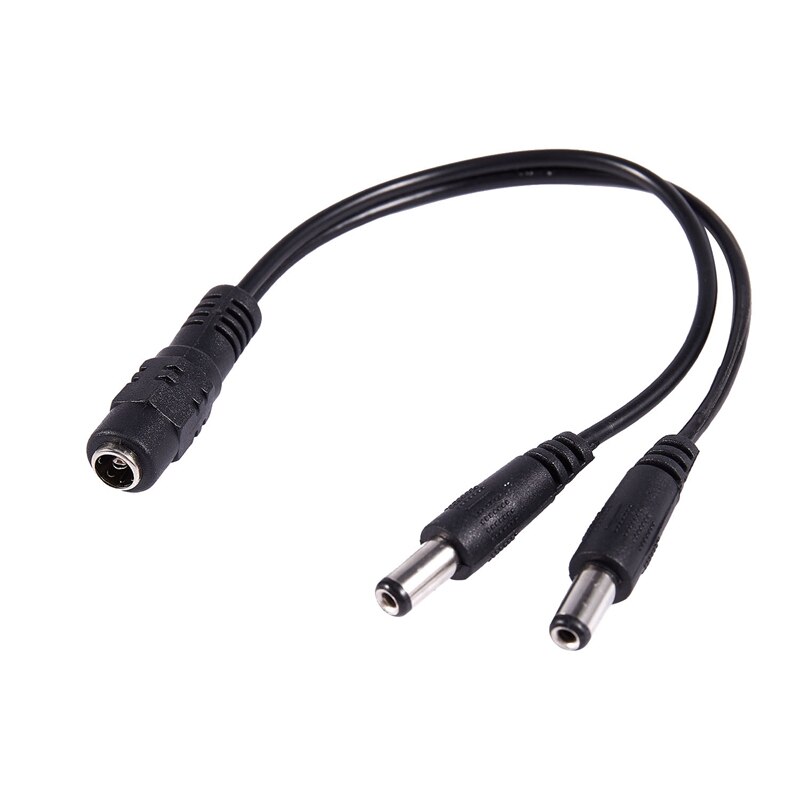 5.5x2.1mm 1 to 2 M/F DC Power Splitter Cable for Security CCTV Camera