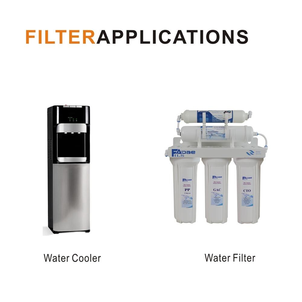 PACK OF 2 Inline gac Granular Activated Carbon Water Filter 12-Inch X 2.5" OD, Inlet&Outlet 1/4" Thread Female