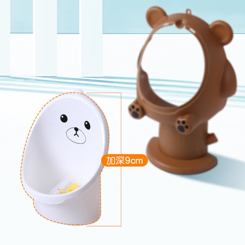 Orinal con gancho de pared de oso de dibujos animados, orinal de bebé de altura ajustable para niño, orinal de entrenamiento para niños, orinal Vertical, orinal, inodoro