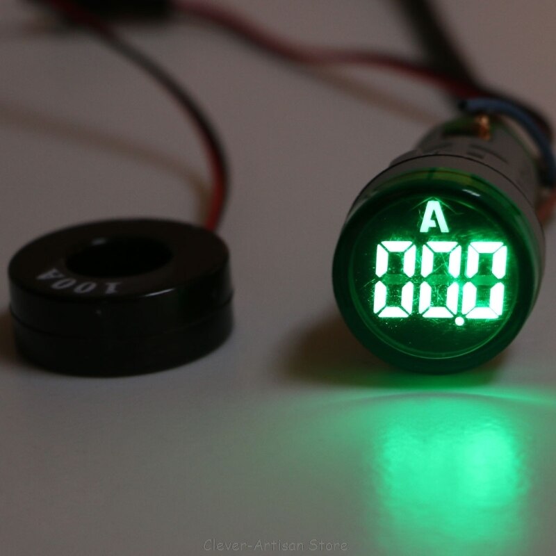AC220V 22mm Digital Ammeter 0-100A Current Monitor Meter Signal Lamp Amperemeter Au 27 20