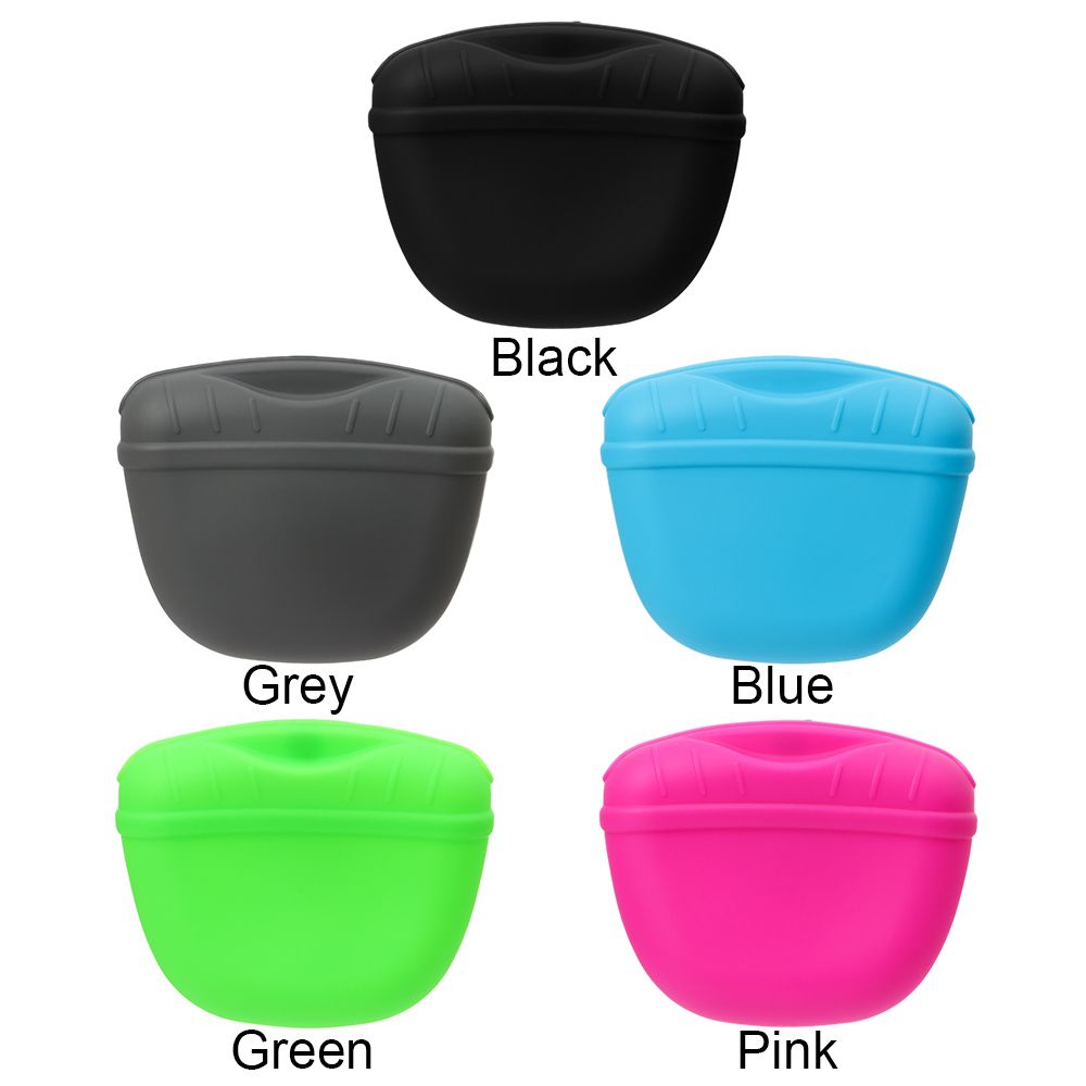 Portable Silicone Snack Bag Feed Dogs Treat Pouch Waist Pack Pet Training Bag Bundle Pocket