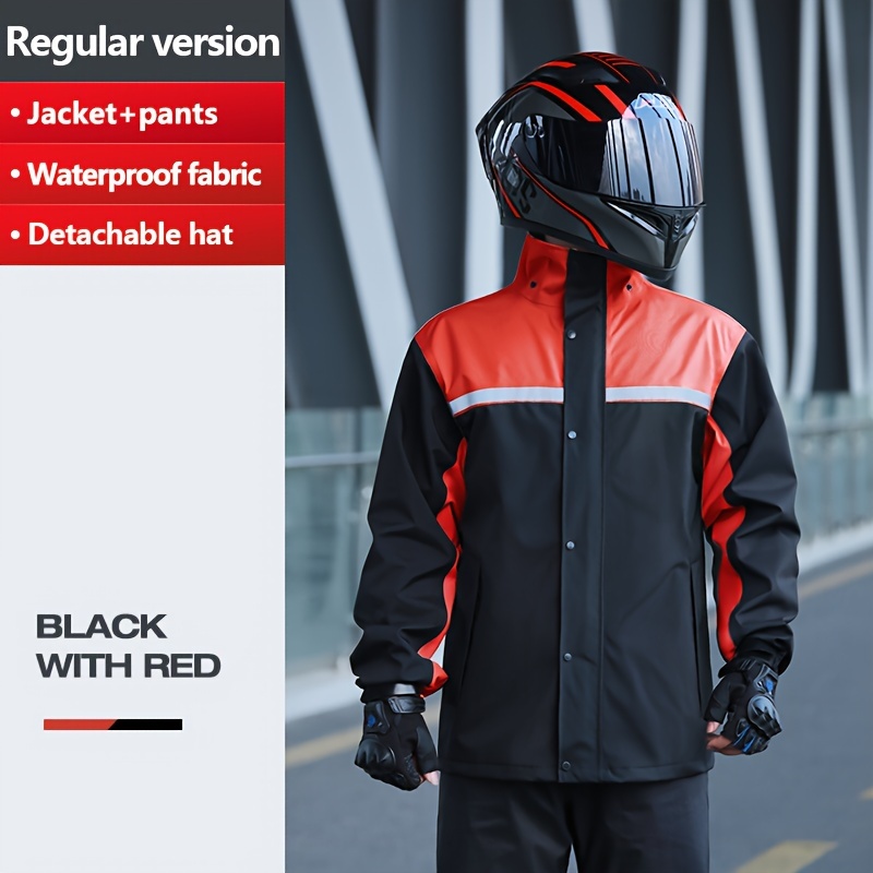 Motorcycle Rider Raincoat Motorcycle Raincoat Suit Men Waterproof Full-body ... – Grandado