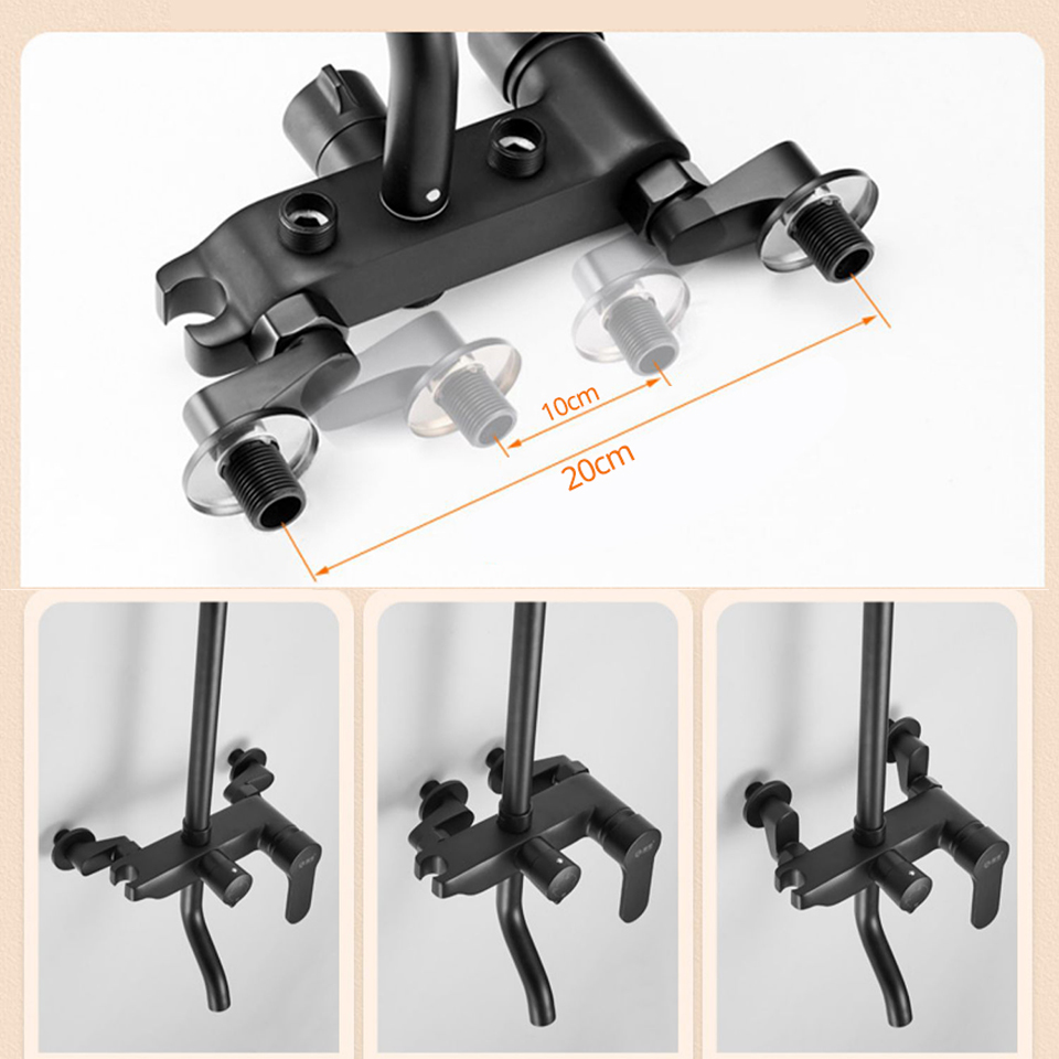 Antique Brass Shower Mixer Valve Toilet Filling Valves Wall Handshower Bracket Shower Arm Extend Tube Double Triangle Valve