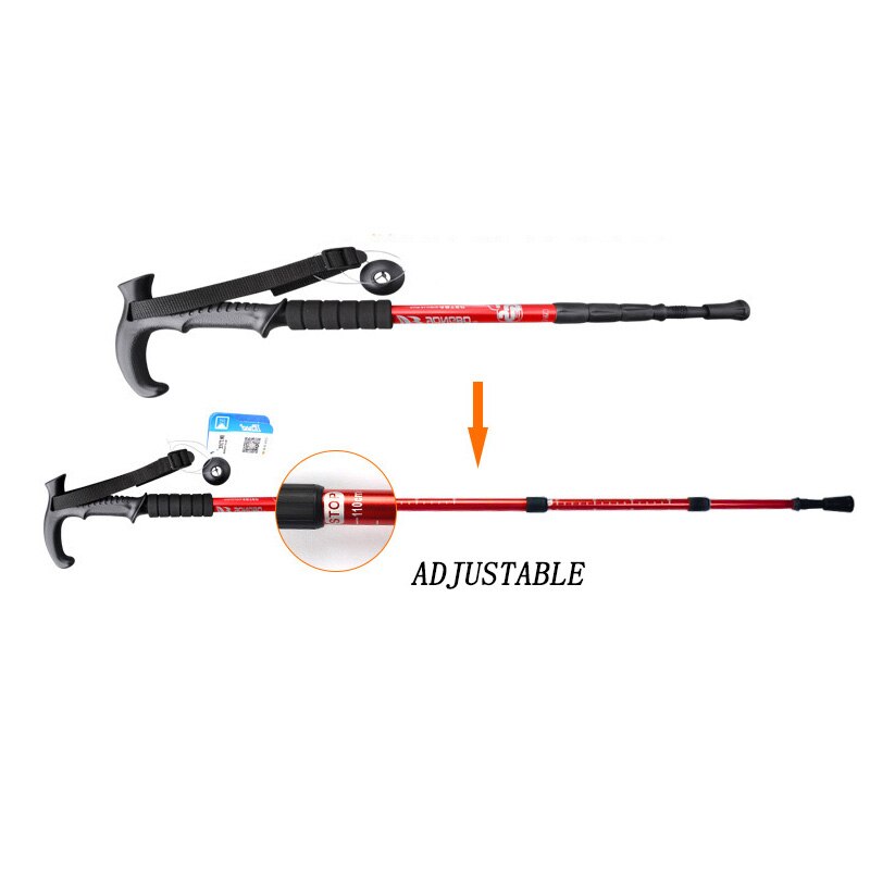 2Pcs Nordic Walking Sticks Telescopic Baton Trekking Poles Ultra Hiking Walking Canes With Rubber Tips Adjustable Bands
