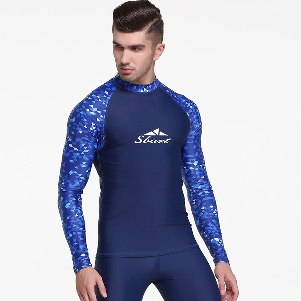 Sbart clothes men's long-sleeved stitching anti-ultraviolet sunscreen skin surfing diving swimming T-shirt sunscreen clothing: 776 B / M