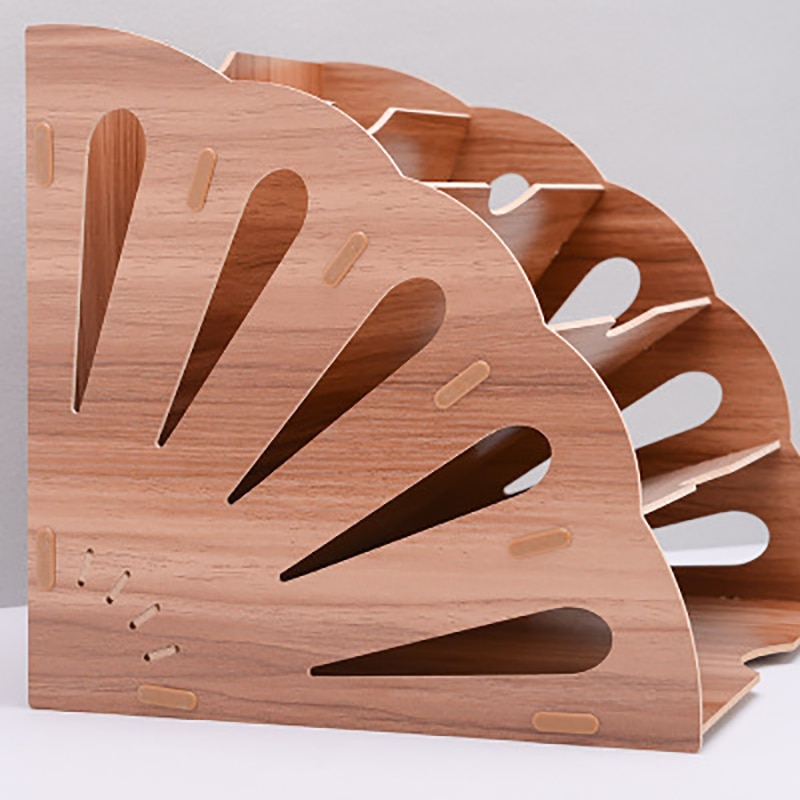 Large capacity office and arrangement shelf file rack multi-layer A4 document rack wooden desktop file storage